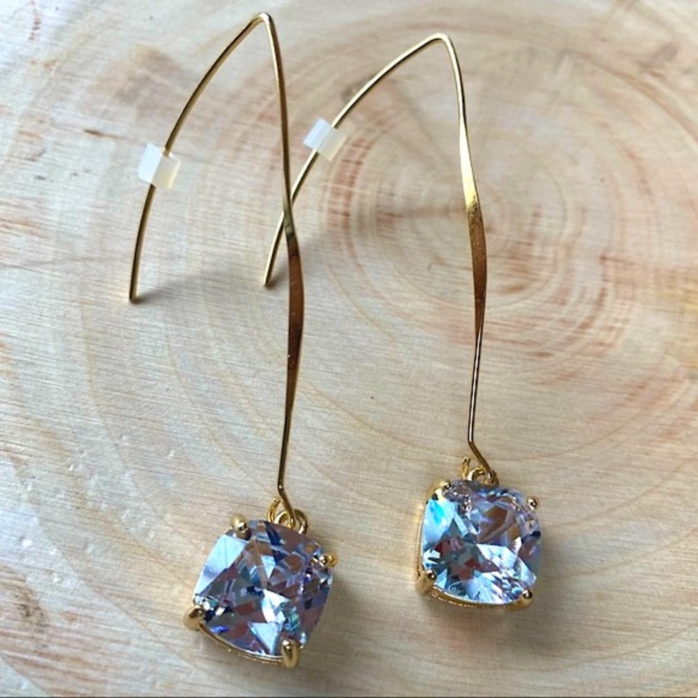 INC Gold-Tone Square Linear Drop Threader Earrings - Picture 5 of 9